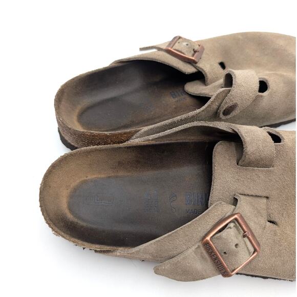Birkenstock Boston Soft Footbed Suede Leather Clogs Unisex Taupe US W10/M8 EU41 - Picture 11 of 15